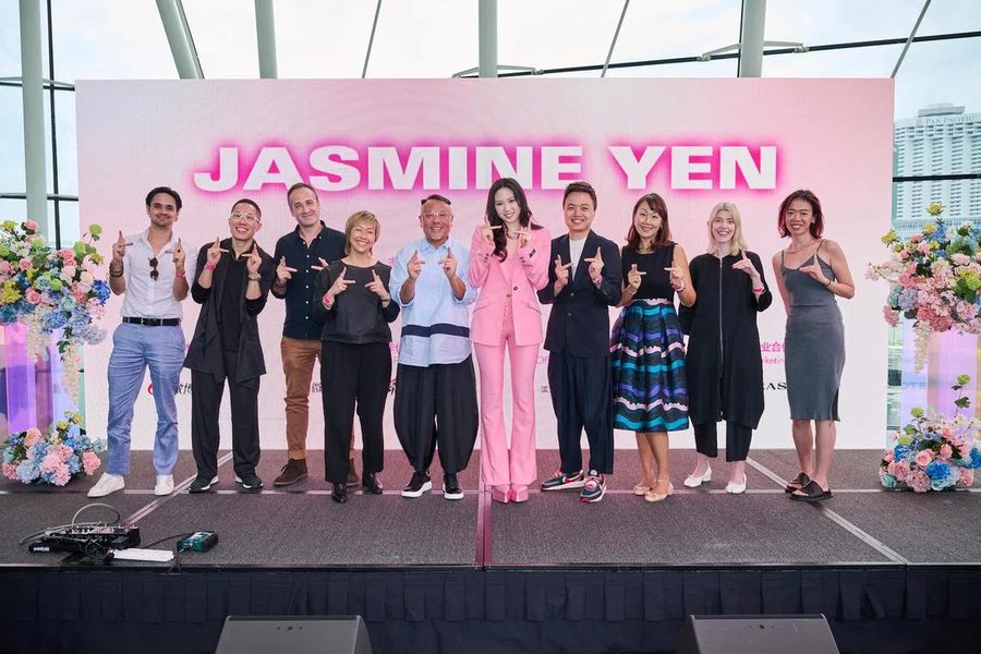 Ruth Ling with partners at an artist launch in Singapore
